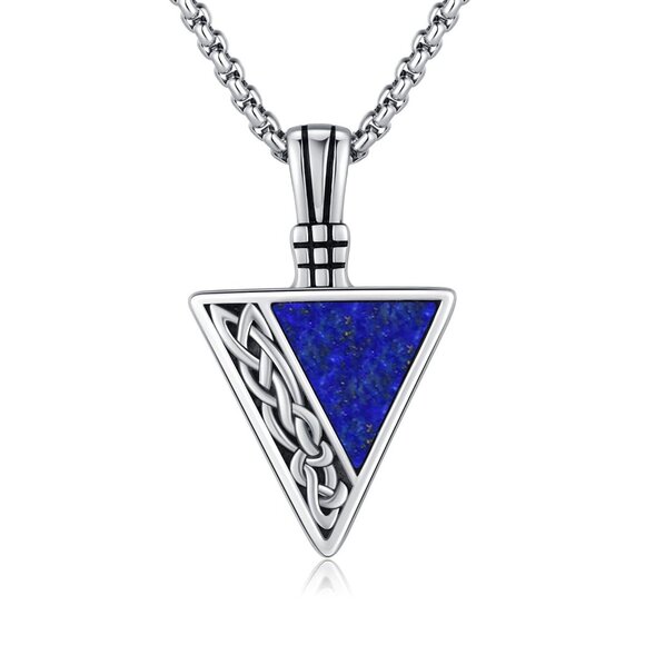 Sterling Silver Celtic Arrowhead Pendant Necklace Elegant Viking Jewelry